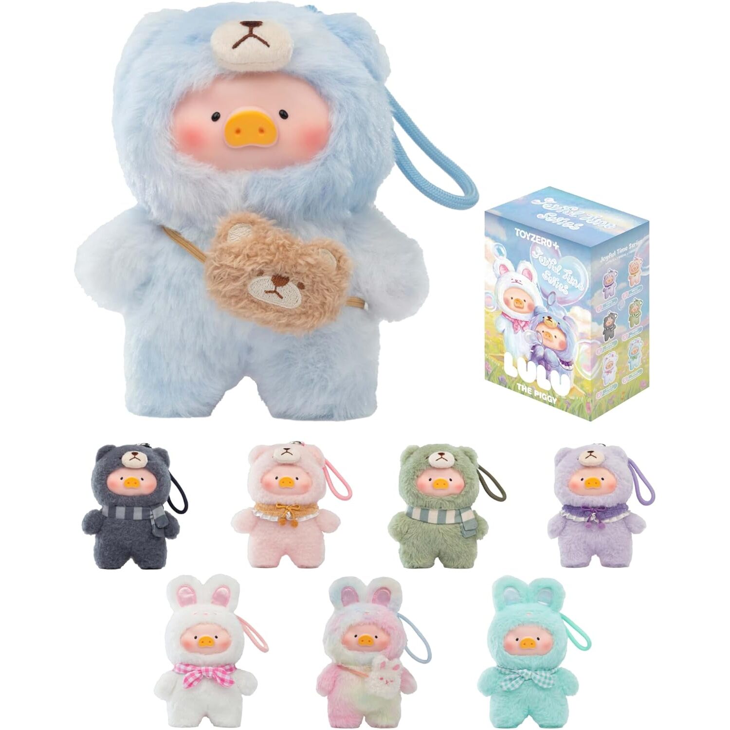 Official Lulu The Piggy Blind Box - Joyful Time Series Plush Keychain Blind Boxes Figures Cute Stuffed Animals Mystery Box Collectibles Toys Home Decorations Birthday Gifts,