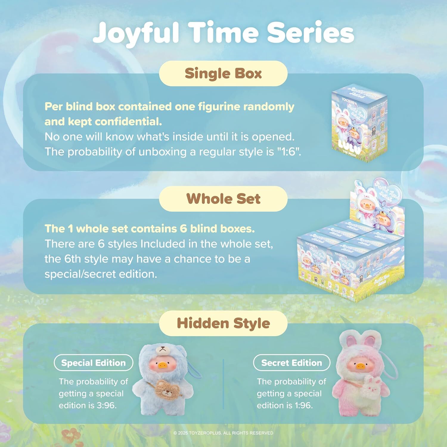 Official Lulu The Piggy Blind Box - Joyful Time Series Plush Keychain Blind Boxes Figures Cute Stuffed Animals Mystery Box Collectibles Toys Home Decorations Birthday Gifts, - Image 3