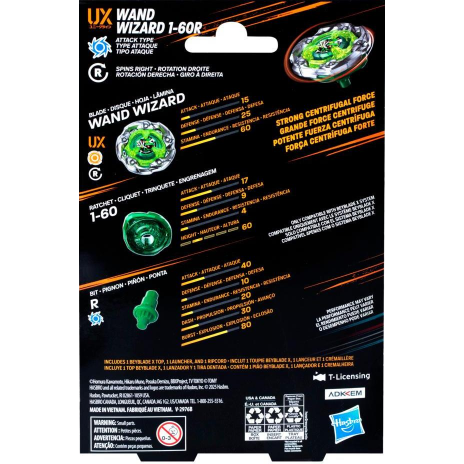 Alternative view of Beyblade X Wand Wizard 1-60R Ux Starter Pack Top And Launcher