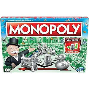 Monopoly Game, Family Board Games For 2 To 6 Players & Kids Ages 8 And Up, Includes 8 Tokens