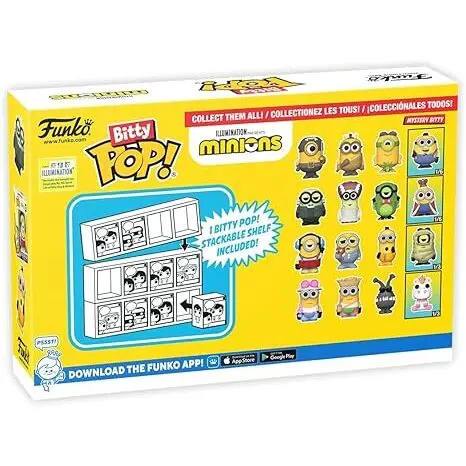 Funko Bitty Pop! Minions And A Surprise Mystery Mini Figure - 0.9 Inch (2.2 Cm) - Despicable Me: Minions Collectable - Stackable Display Shelf Included - Gift Idea - Party Bags Stocking - Image 3