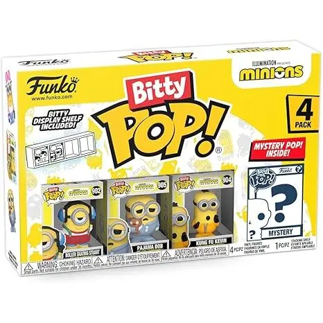 Funko Bitty Pop! Minions And A Surprise Mystery Mini Figure - 0.9 Inch (2.2 Cm) - Despicable Me: Minions Collectable - Stackable Display Shelf Included - Gift Idea - Party Bags Stocking - Image 4