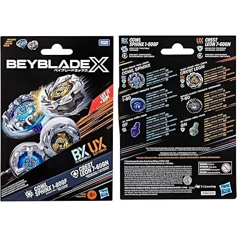 Beyblade X Cowl Sphinx 1-80Gf Bx & Crest Leon 7-60Gn Ux Dual Pack Set - Image 4