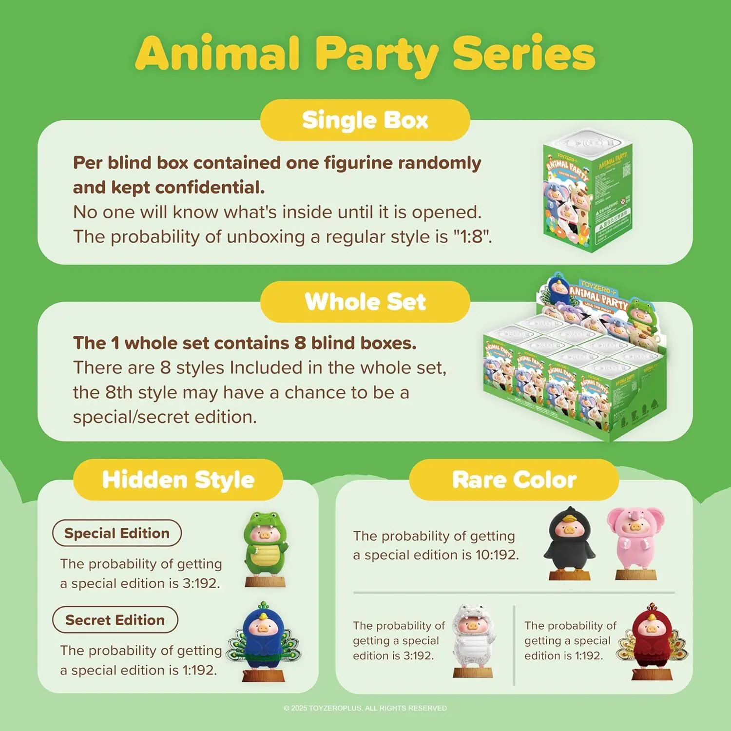 Official Lulu The Piggy Blind Box Figures - Animal Party Series Blind Boxes Mystery Box Cute Animal Figurines Collectible Toys Home Desk Decorations Holiday Birthday Gifts - Image 4