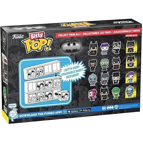 Funko Bitty Pop! Batman 85Th - Batman, 4-Pack And A Surprise Mystery Mini Figure - 0.9 Inch (2.2 Cm) - Dc Comics Collectable - Stackable Display Shelf Included - Gift Idea - Party Bags Stocking - Image 3