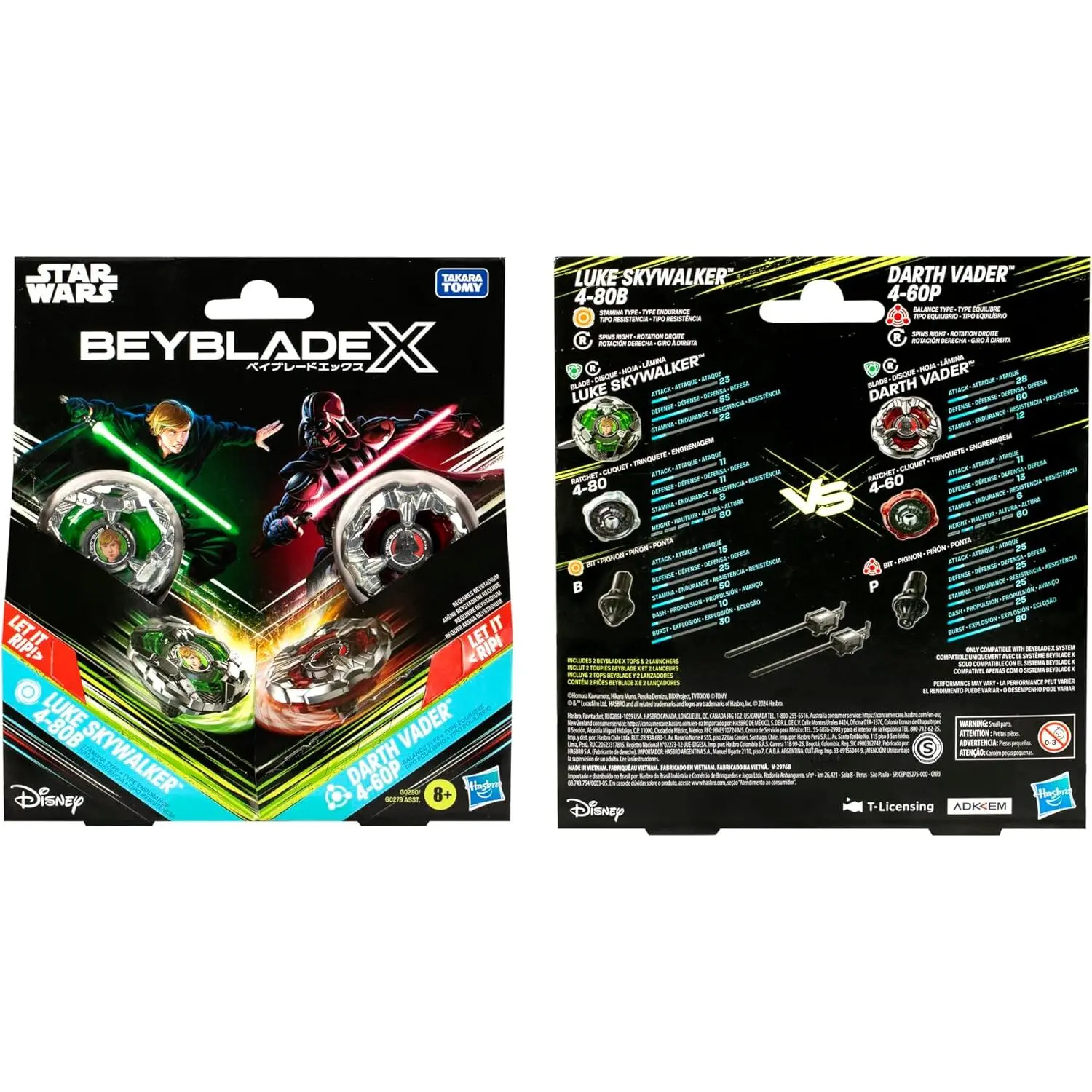 Takara Tomy Beyblade X Limited Edition Bx-00 Double Starter Luke Skywalker And Darth Vader - Image 4