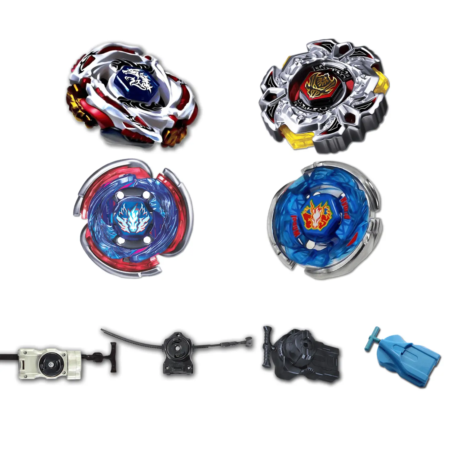 Beyblade 4 Pack Storm Pegasus 105Rf Bb-28, Meteo L-Drago Lw105Lf Bb-88, Variares D:D Bb-114, Big Bang Pegasus (Cosmic Pegasus) F:D Bb-105 +1 Free Launcher