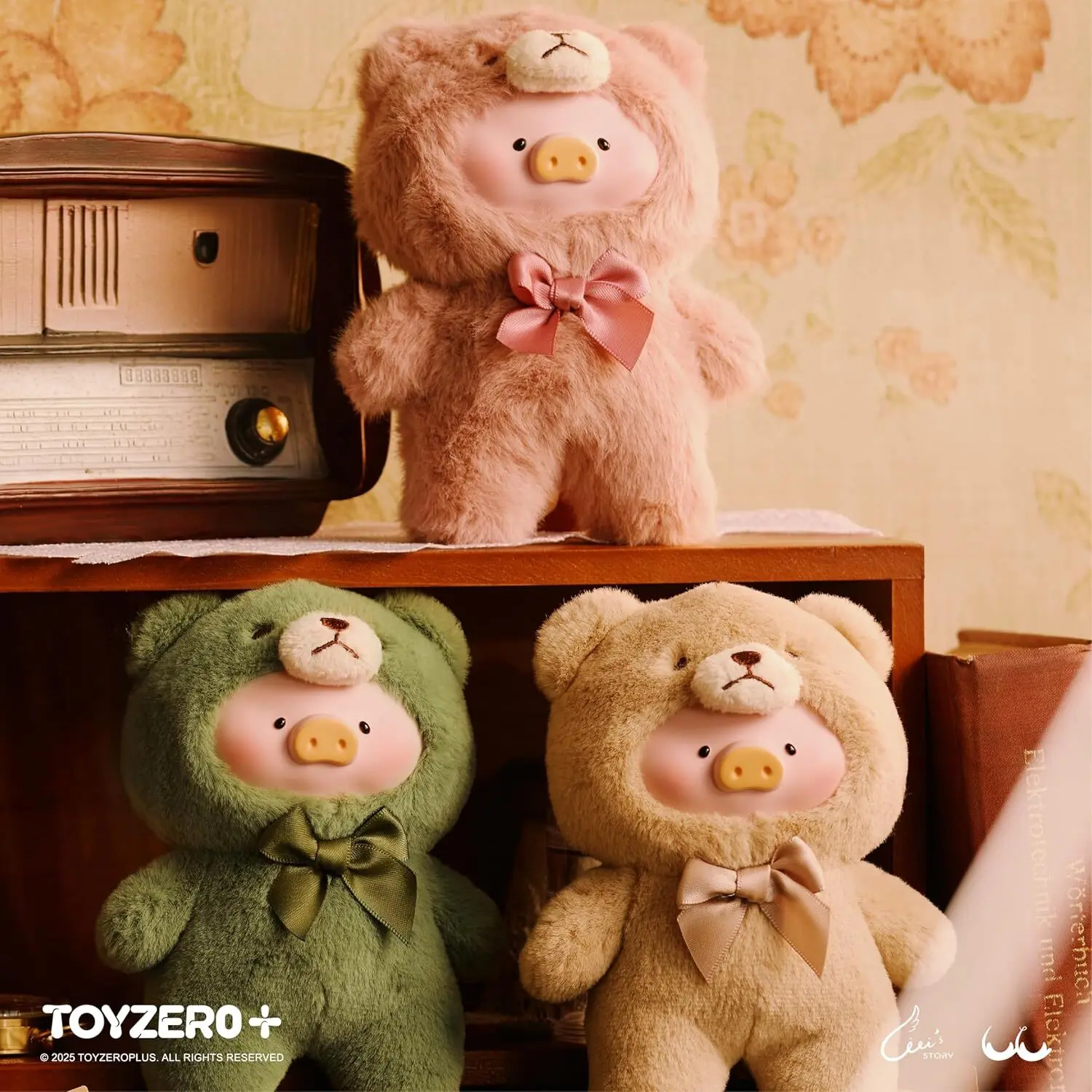 Official Lulu The Piggy Blind Box-Vintage Teddy Shop Series Plush Keychain Blind Boxes Figures Cute Stuffed Animals Mystery Box Collectibles Toys Home Decorations Birthday Gifts, Single Box - Image 6