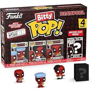 Funko Bitty Pop! Deadpool - Bathtime, 4-Pack And A Surprise Mystery Mini Figure - 0.9 Inch (2.2 Cm) Collectable - Stackable Display Shelf Included - Gift Idea - Party Bags Stocking - Cake Topper - Image 11