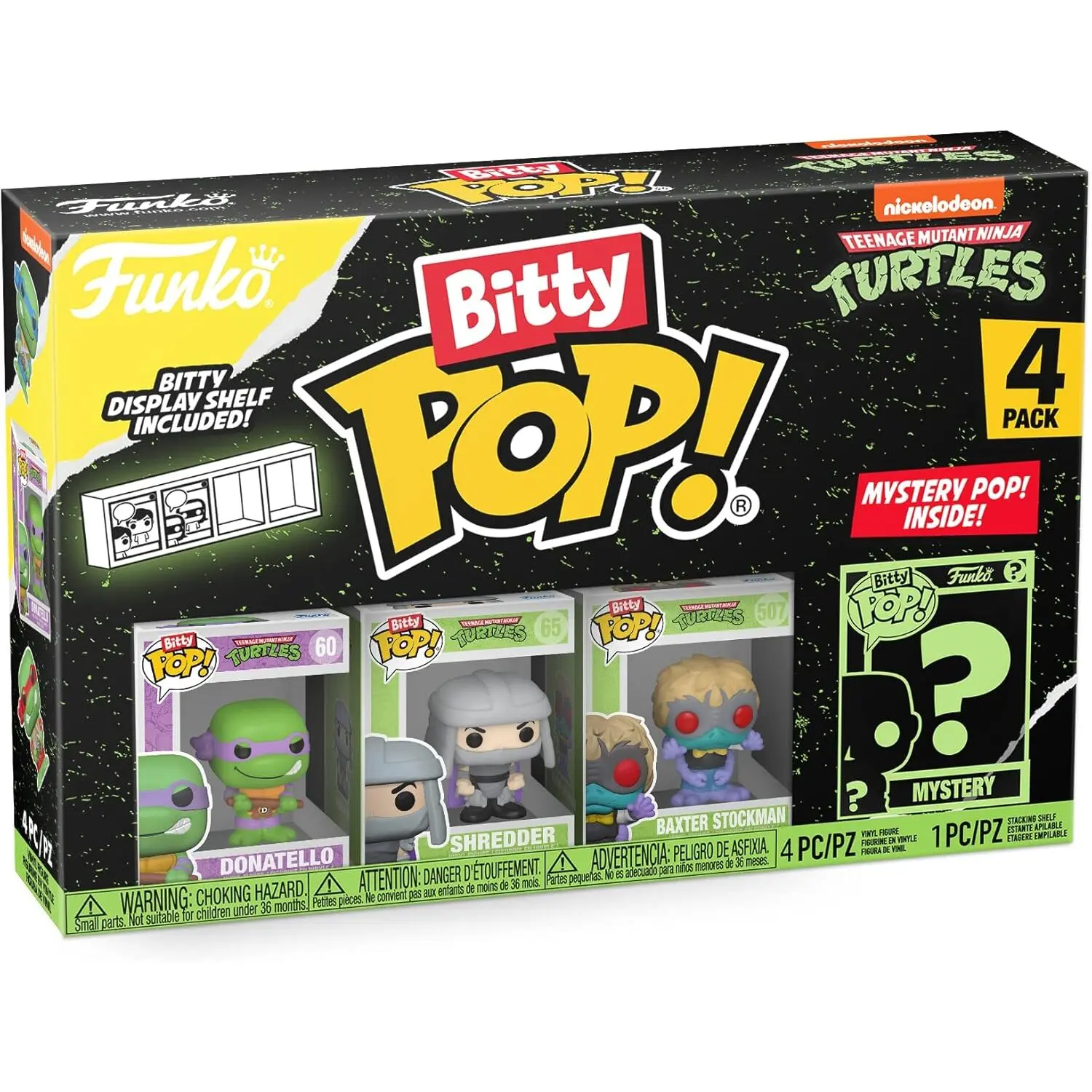 Funko Bitty Pop! Teenage Mutant Ninja Turtles (Tmnt) - Donatello, Shredder, Baxter Stockman, & Surprise Mystery Figure - 0.9 Inch (2.2 Cm) Collectable - Stackable Display Shelf Included - Gift Idea - Image 3