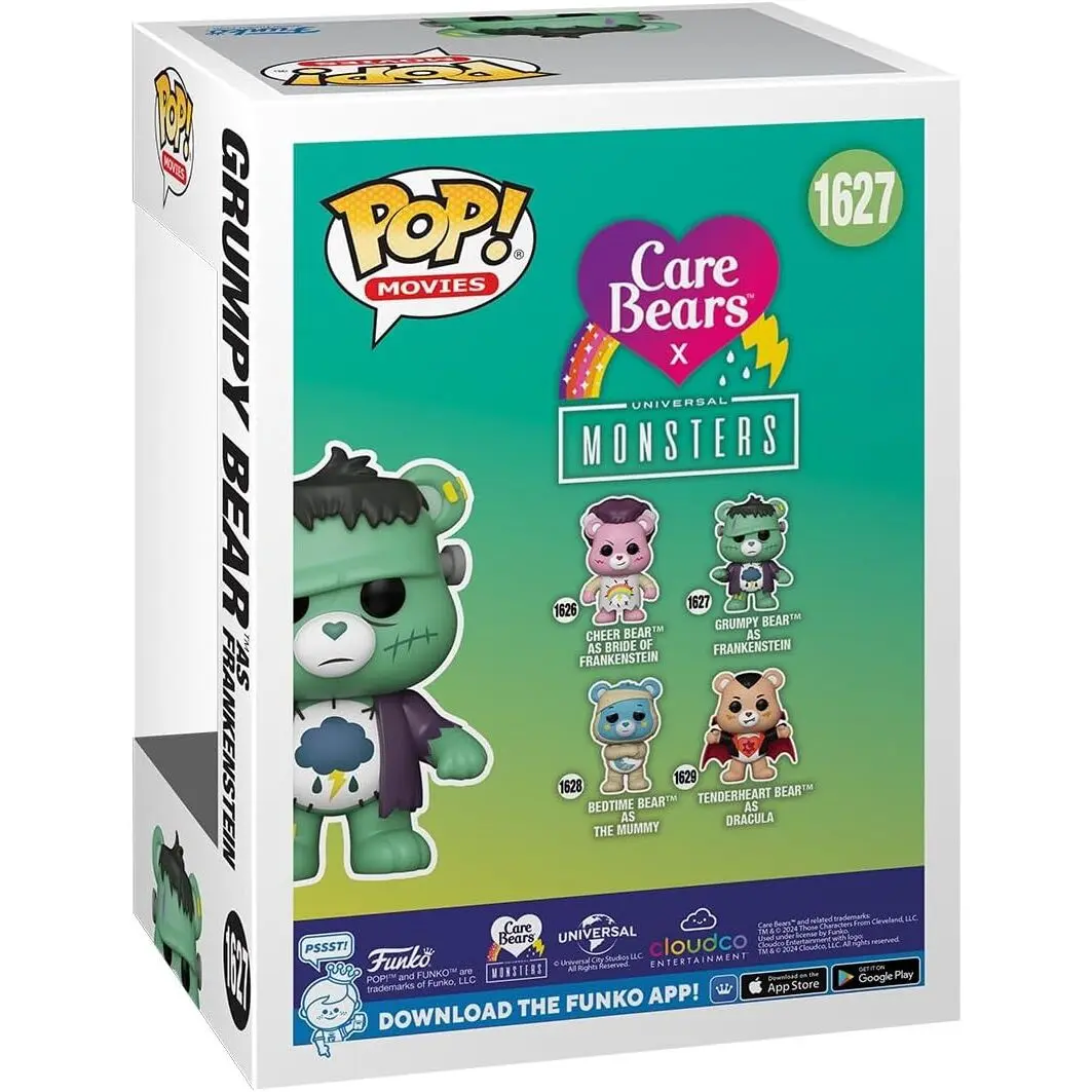Care Bears X Universal Monsters Grumpy Bear As Frankenstein Funko Pop! Vinyl Figure #1627 - Image 3